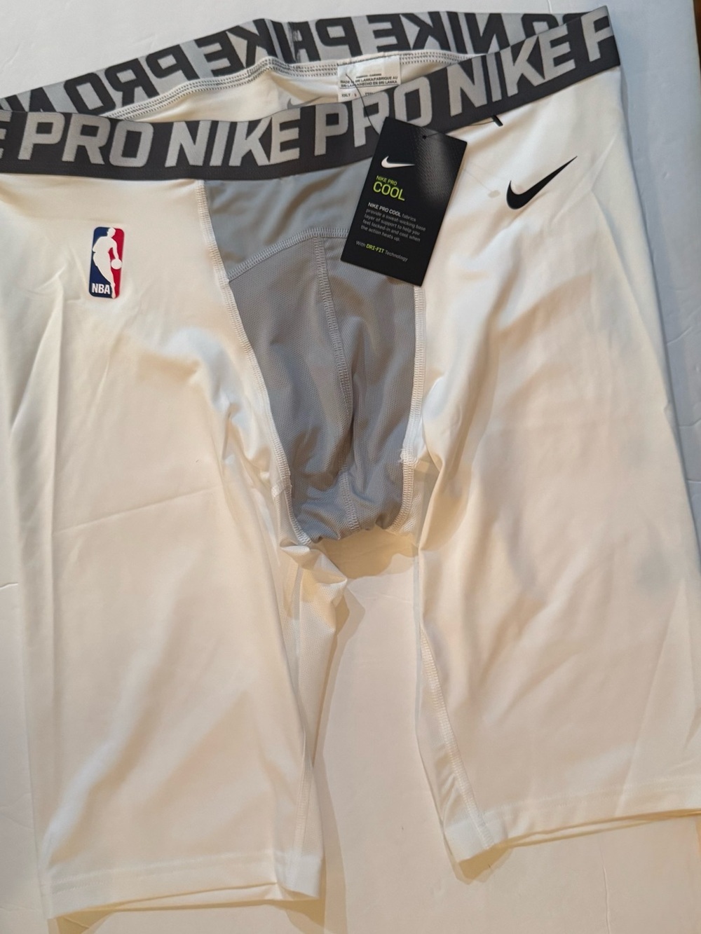 Nike Pro NBA Compression Shorts Mens XXL Tall White Grey Dri-Fit Basketball